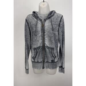 Free Planet Gray Mixed Logo Hoodie Sweatshirt Women’s Medium EUC